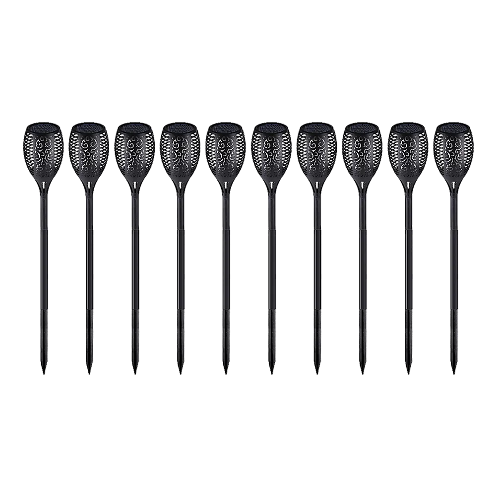 10 Solar Torch Lights, Waterproof, LED Flickering Flame