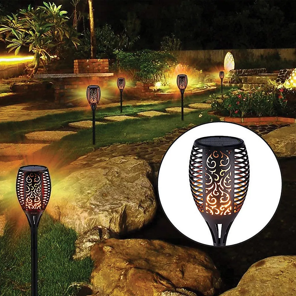 10 Solar Torch Lights, Waterproof, LED Flickering Flame