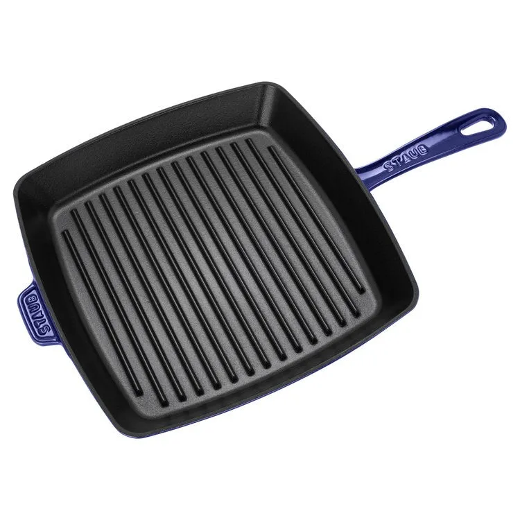 12" Cast Iron Square Grill Pan - Dark Blue