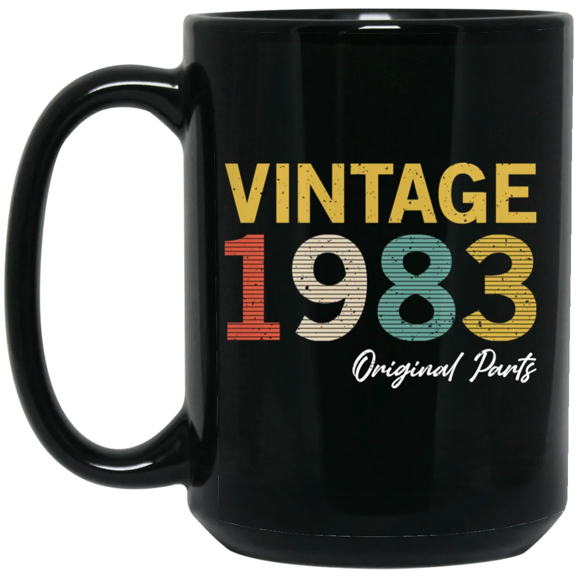 1983 Love Gift, Vintage 1983, 1983 Original Parts, Lover 1983 Gift Black Mug