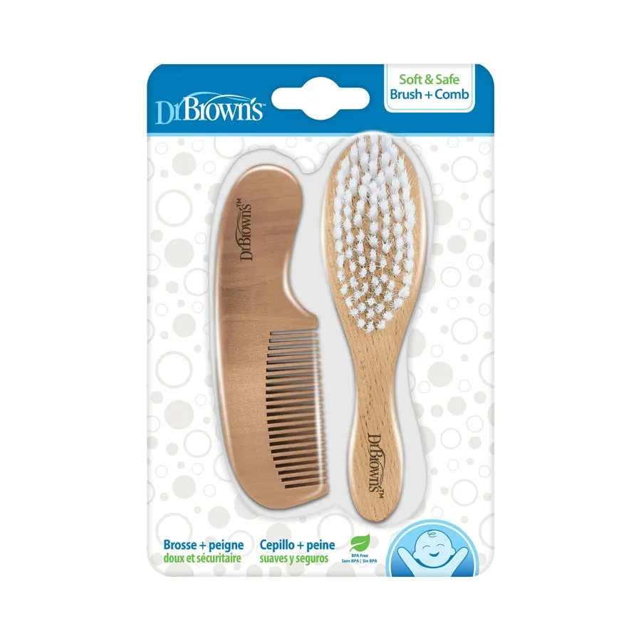 [2 Pack] Dr Brown's Soft & Safe Brush   Comb