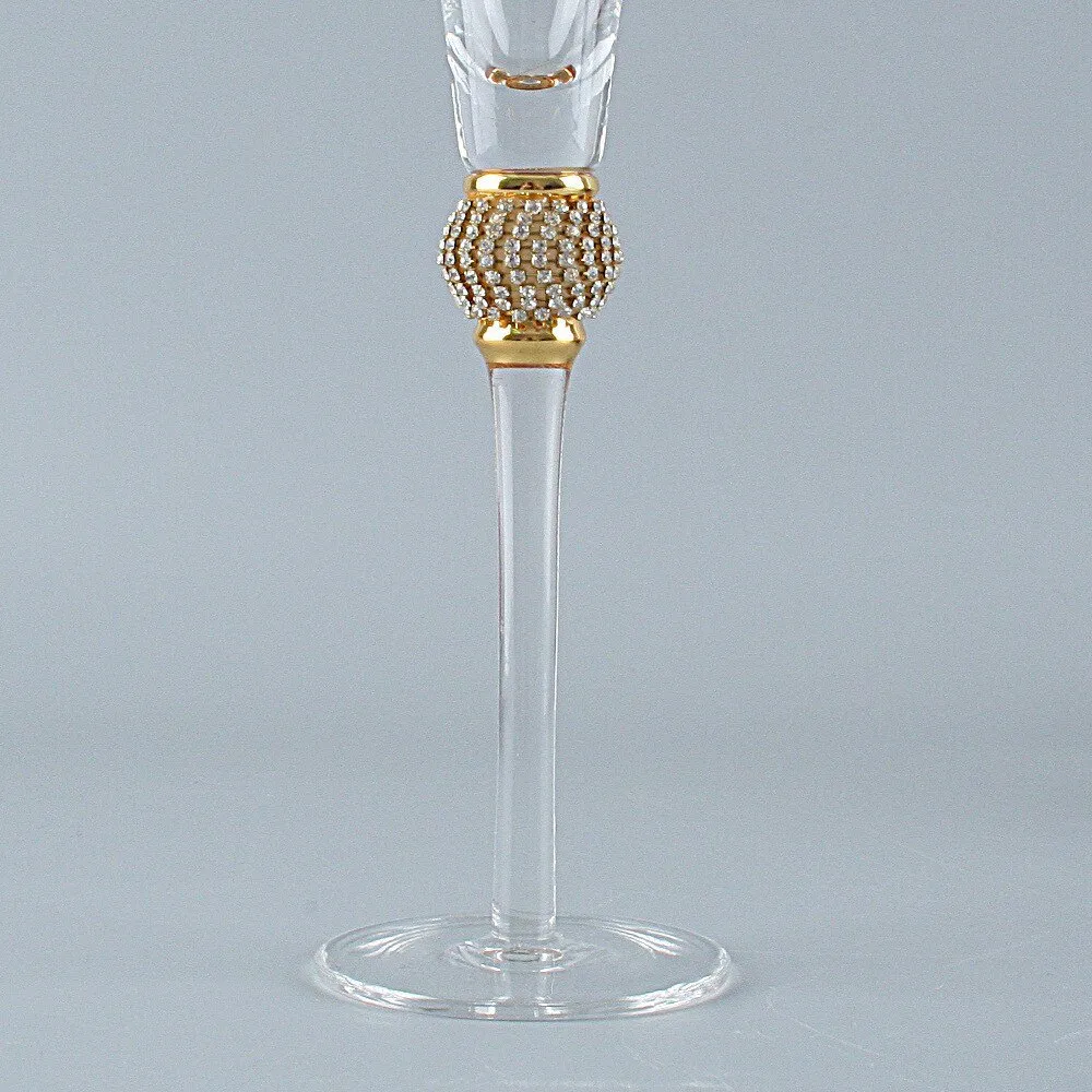 2 Pcs Crystal Diamond Wedding Champagne Glass Cup