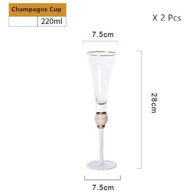 2 Pcs Crystal Diamond Wedding Champagne Glass Cup