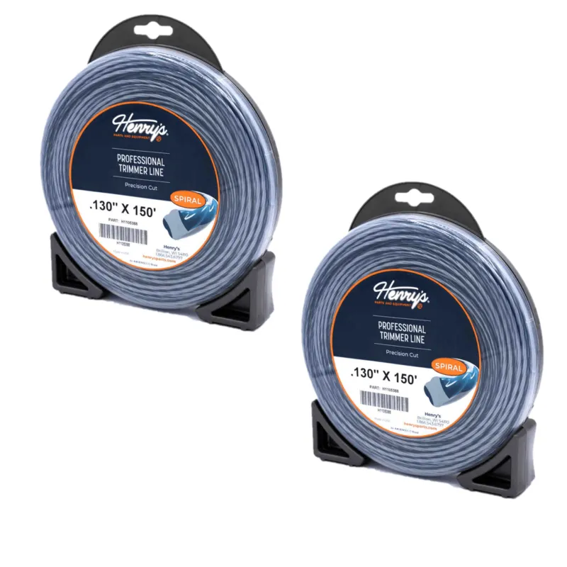 2 PK Henry's H1105388 .130" 150' Spiral Pro Trimmer Line Twin-Layer Co-Extrusion