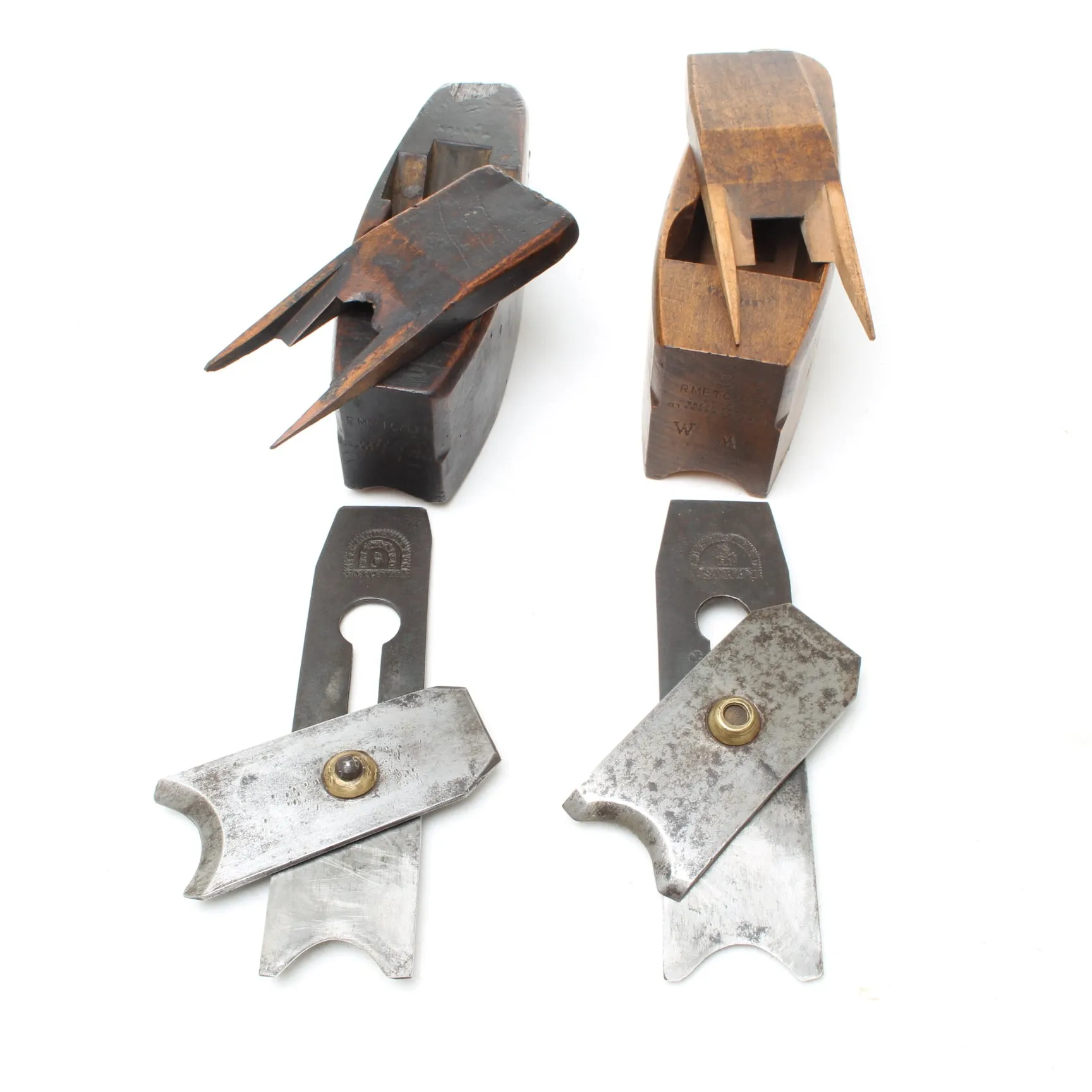 2x Old Varvill Wooden Nosing / Masting Planes (Beech)