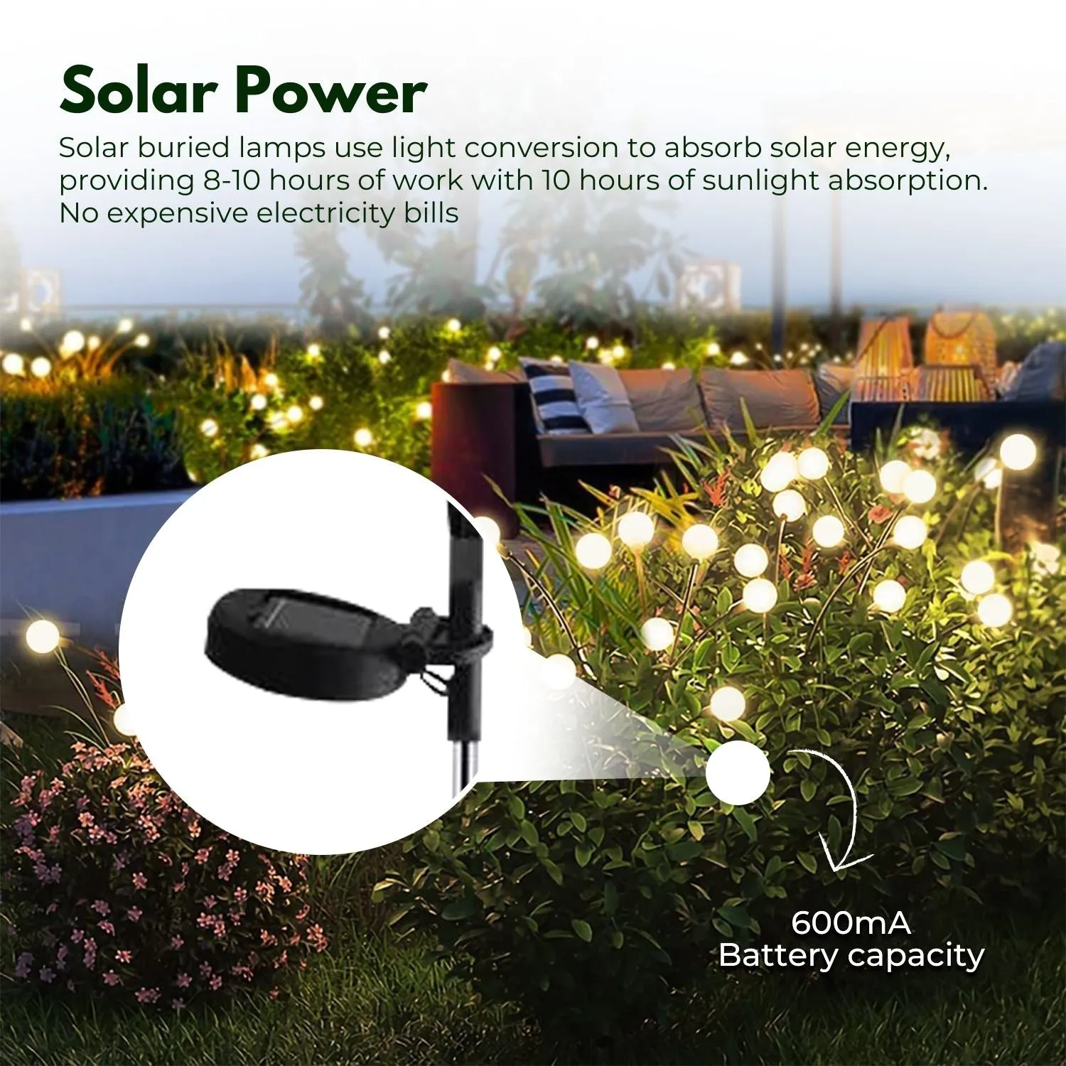 3 Pc Solar Firefly Lights, Waterproof, Outdoor, NOVEDEN