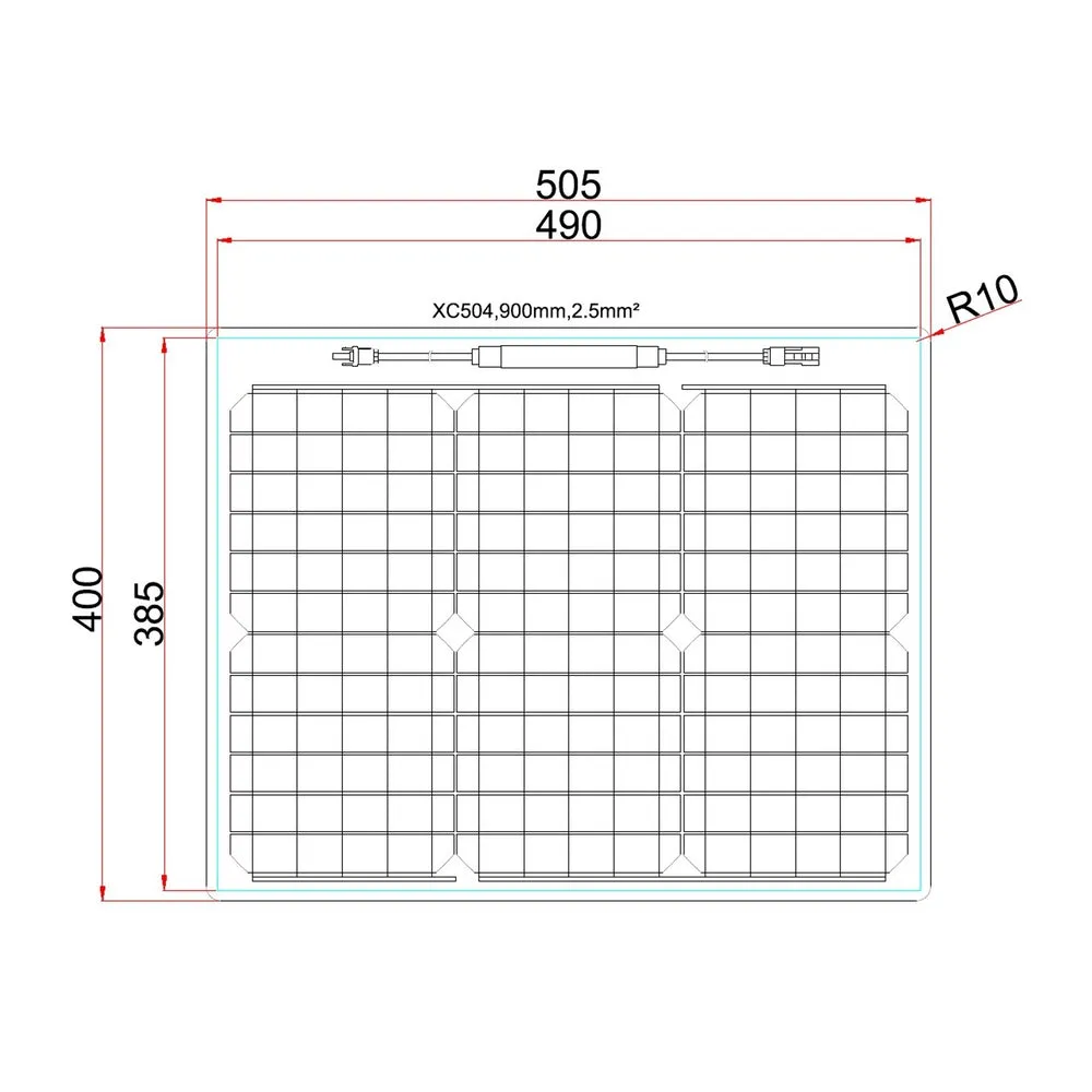 30W WHITE SEMI-FLEXIBLE SOLAR PANEL