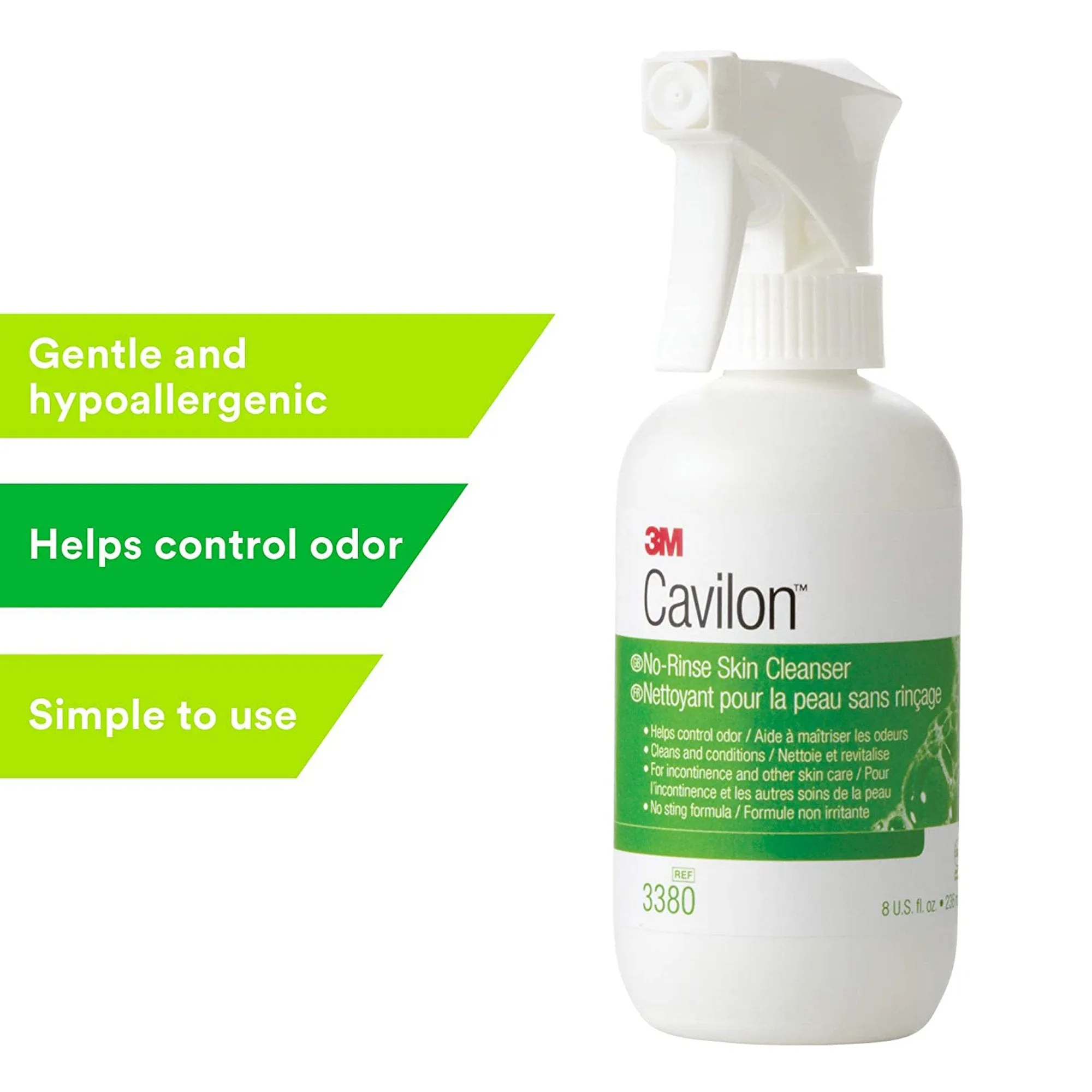 3M Cavilon Rinse-Free Body Wash, 8 Oz Pump Bottle, Floral Scent, 1 Case of 12