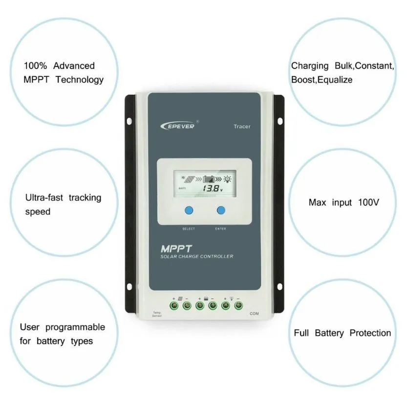 4EPEVER 30A Solar Controller MPPT Solar Panel Charge Controller (Certificate)