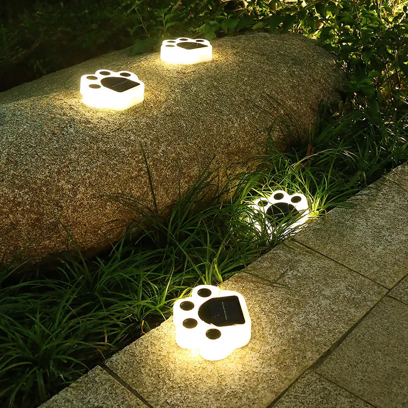 4PCS Outdoor Solar Bear Paw Sensor Intelligent Control Light