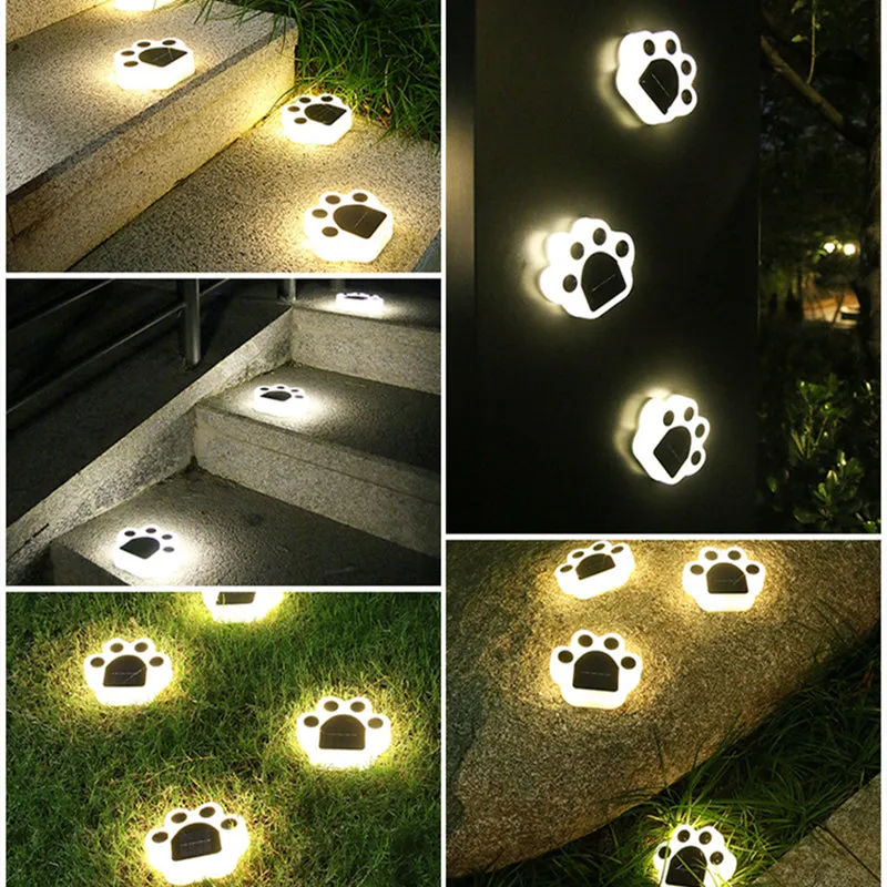 4PCS Outdoor Solar Bear Paw Sensor Intelligent Control Light