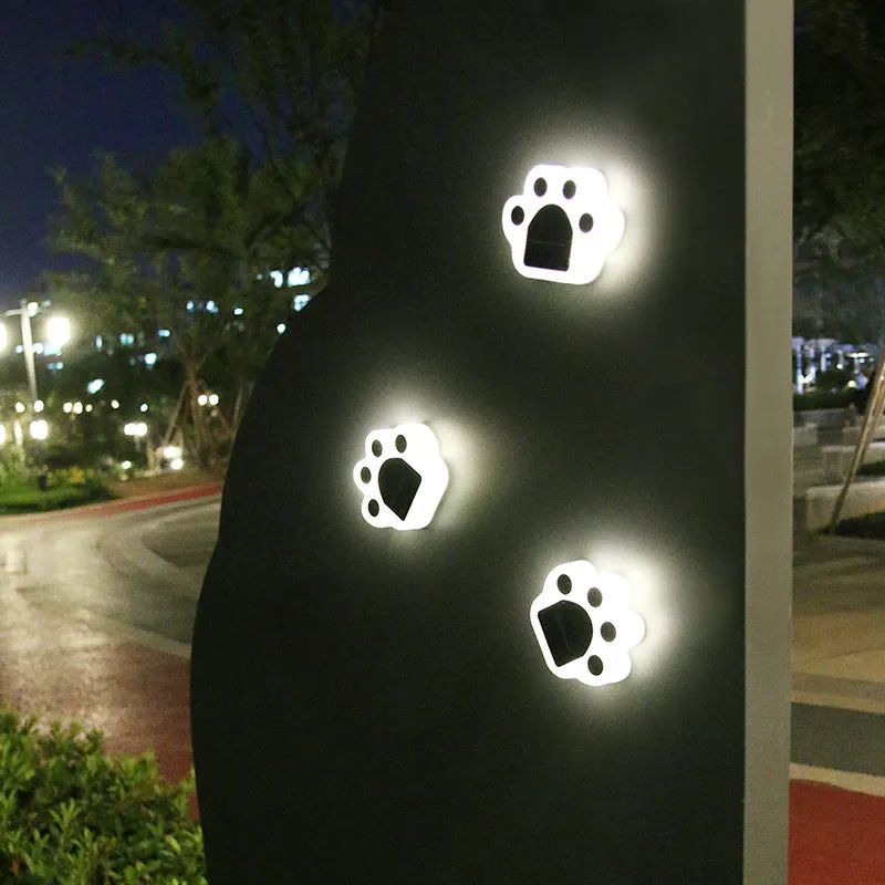 4PCS Outdoor Solar Bear Paw Sensor Intelligent Control Light