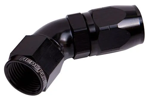 550 Series Cutter One-Piece Full Flow Swivel 45° Hose End -20AN AF552-20BLK