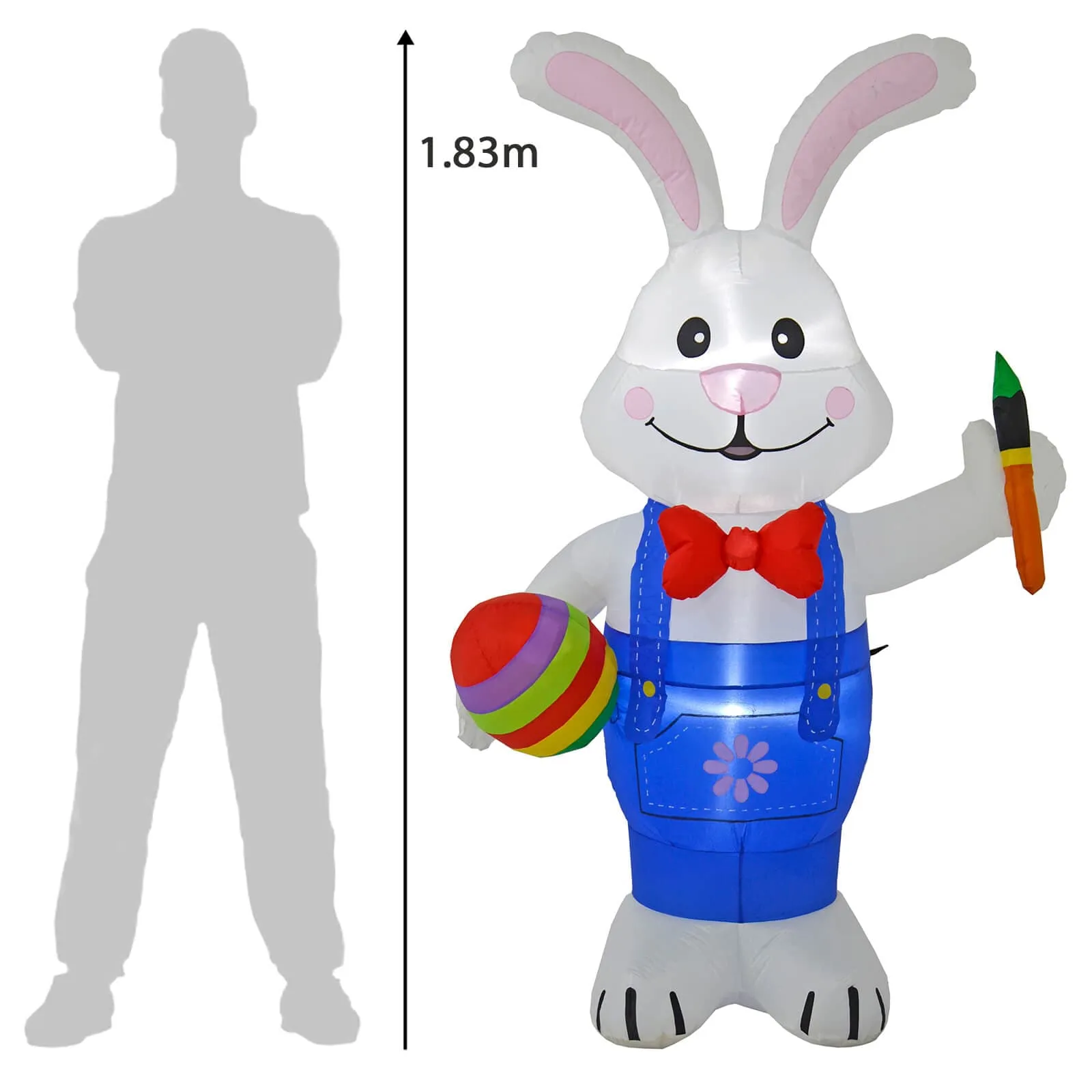 6ft Easter Bunny Egg Light Up Inflatable Party Decoration