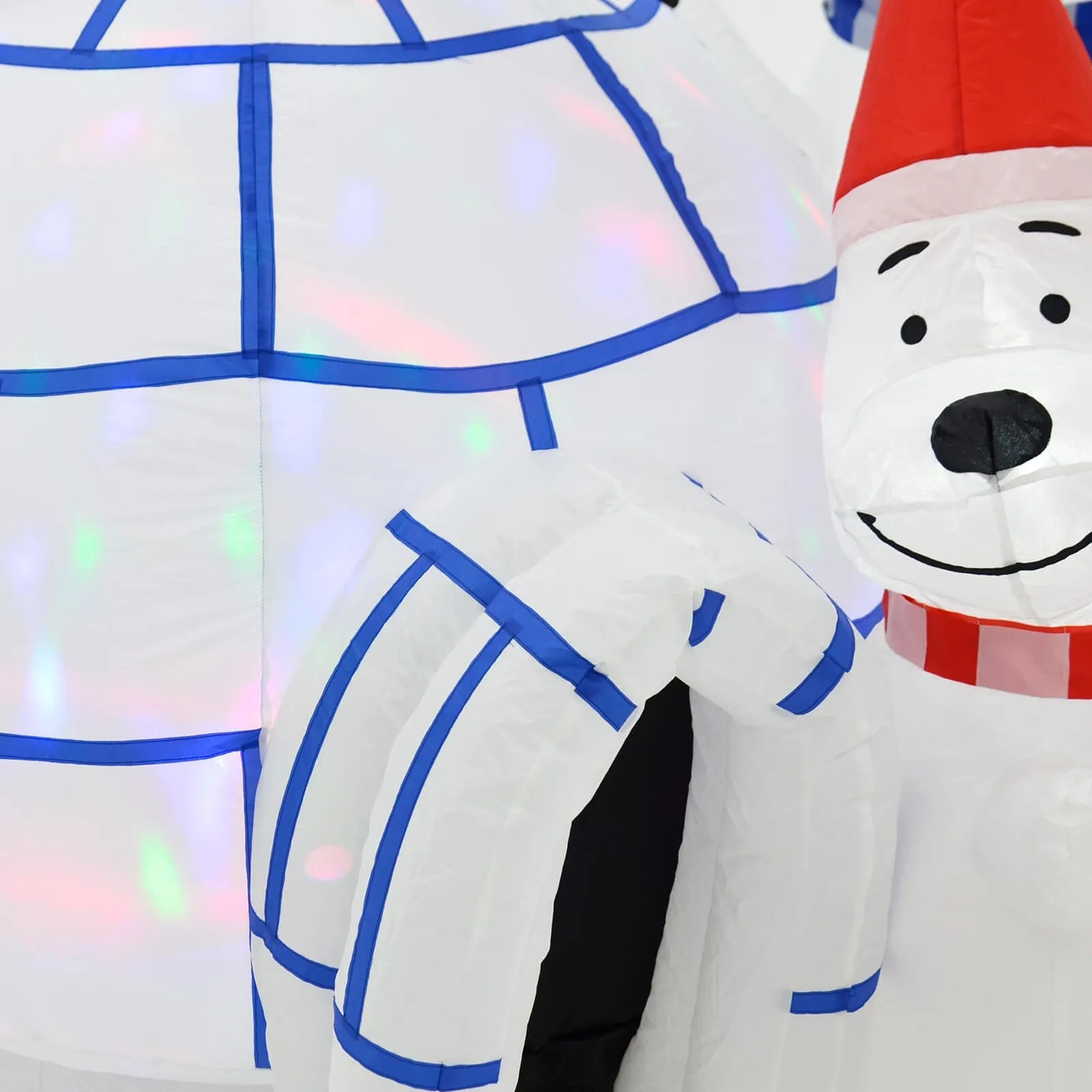 6ft Inflatable Igloo LED Disco Lights Polar Bears Decoration