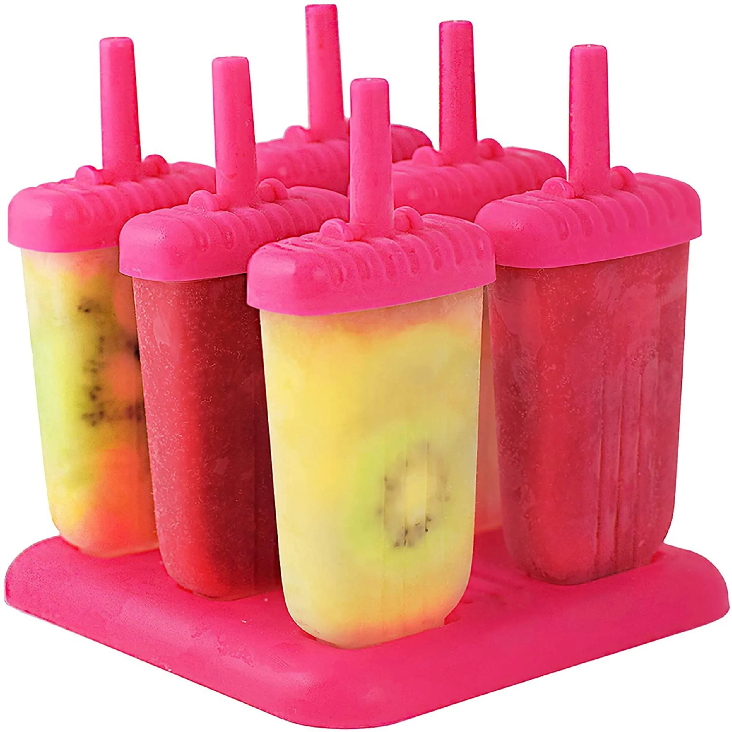 6Pcs Reusable Ice Pop Maker, DIY Ice Cream Bar Mold - Homemade Iced Snacks, Plastic Popsicle Mold