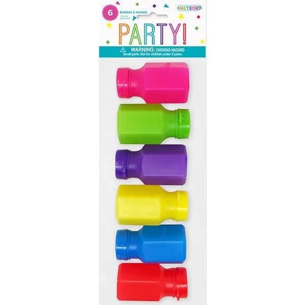 6pk Mini Bubble Bottlers with Wands