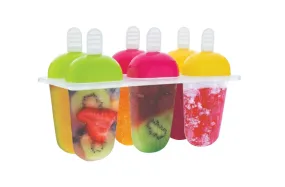 737 6 Pcs Multicolor Polypropylene Ice Mold, Kulfi Maker / Stick / Cream / Candy Color Assorted