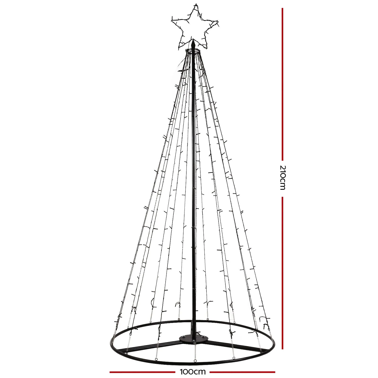 7FT Solar LED Christmas Tree 264 Lights Indoor/Outdoor - Jingle Jollys