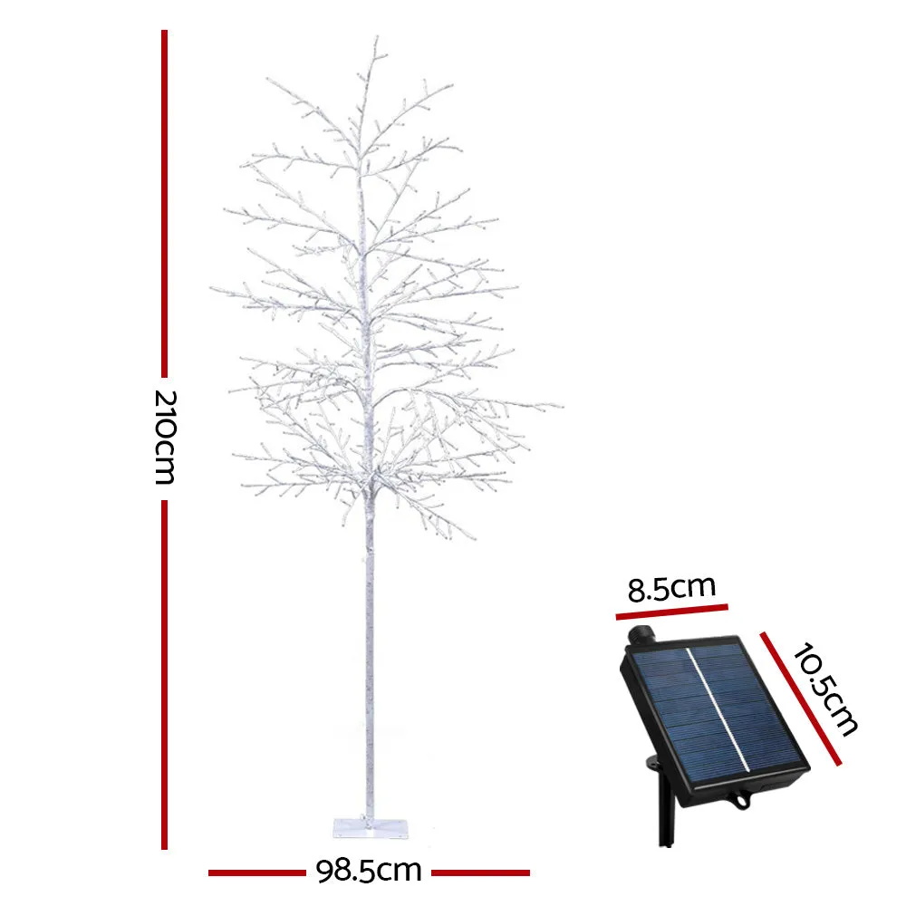 7FT Solar LED Christmas Tree, 480 Lights, Indoor/Outdoor - Jingle Jollys