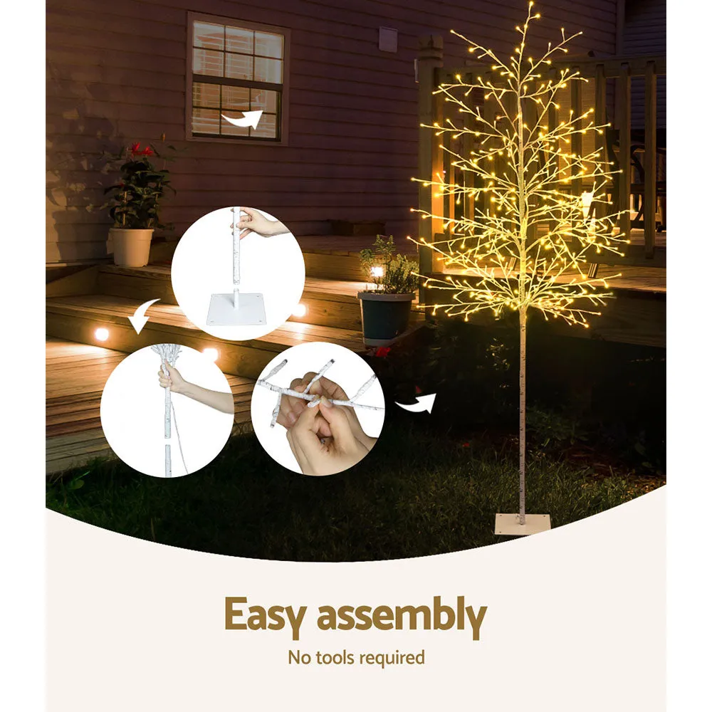 7FT Solar LED Christmas Tree, 480 Lights, Indoor/Outdoor - Jingle Jollys