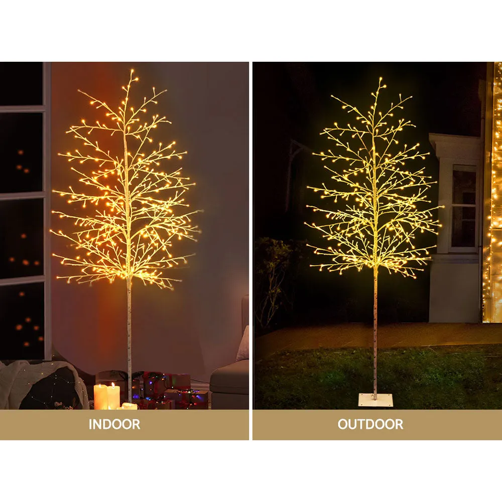 7FT Solar LED Christmas Tree, 480 Lights, Indoor/Outdoor - Jingle Jollys