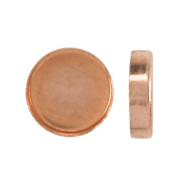 8mm Copper Bezel Round 4 pack