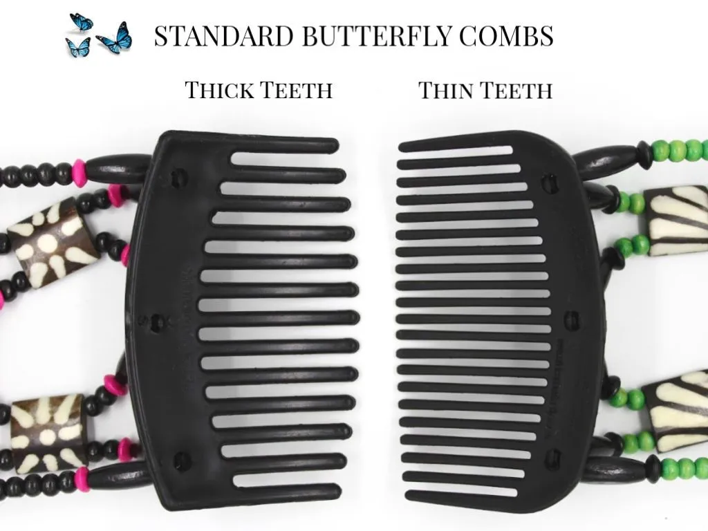 African Butterfly Hair Comb - Beada Tube Clear 29