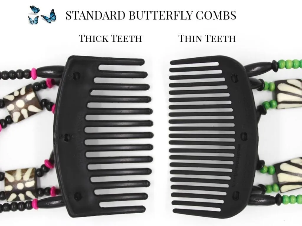 African Butterfly Hair Comb - Flowers Clear 65