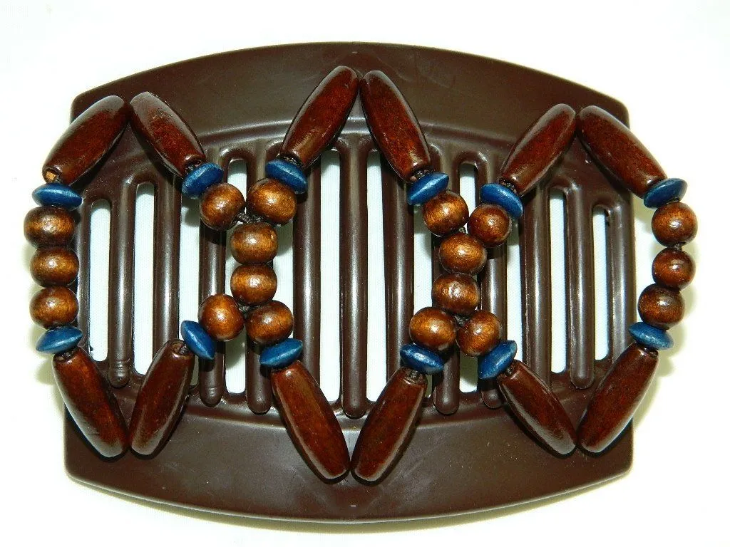 African Butterfly Thick Hair Comb - Beada Brown 49