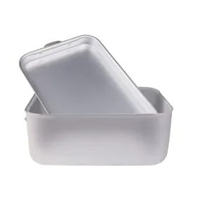 Agnelli Aluminum 3mm Rectangular Roasting Pan With Lid, 15.7 x 10.2-Inches