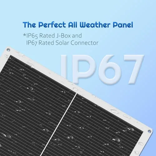 Alrska 100 Watt Flexible Solar Panel 12V Monocrystalline 100W 12 Volt Semi-Flex ETFE Solar Panel Charger Off-Grid for Marine RV Trailer Boat Cabin Van Car Uneven Surfaces