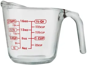 Anchor Hocking 551770L13 Measuring Cup, Glass, Clear :EA: QUANTITY: 4