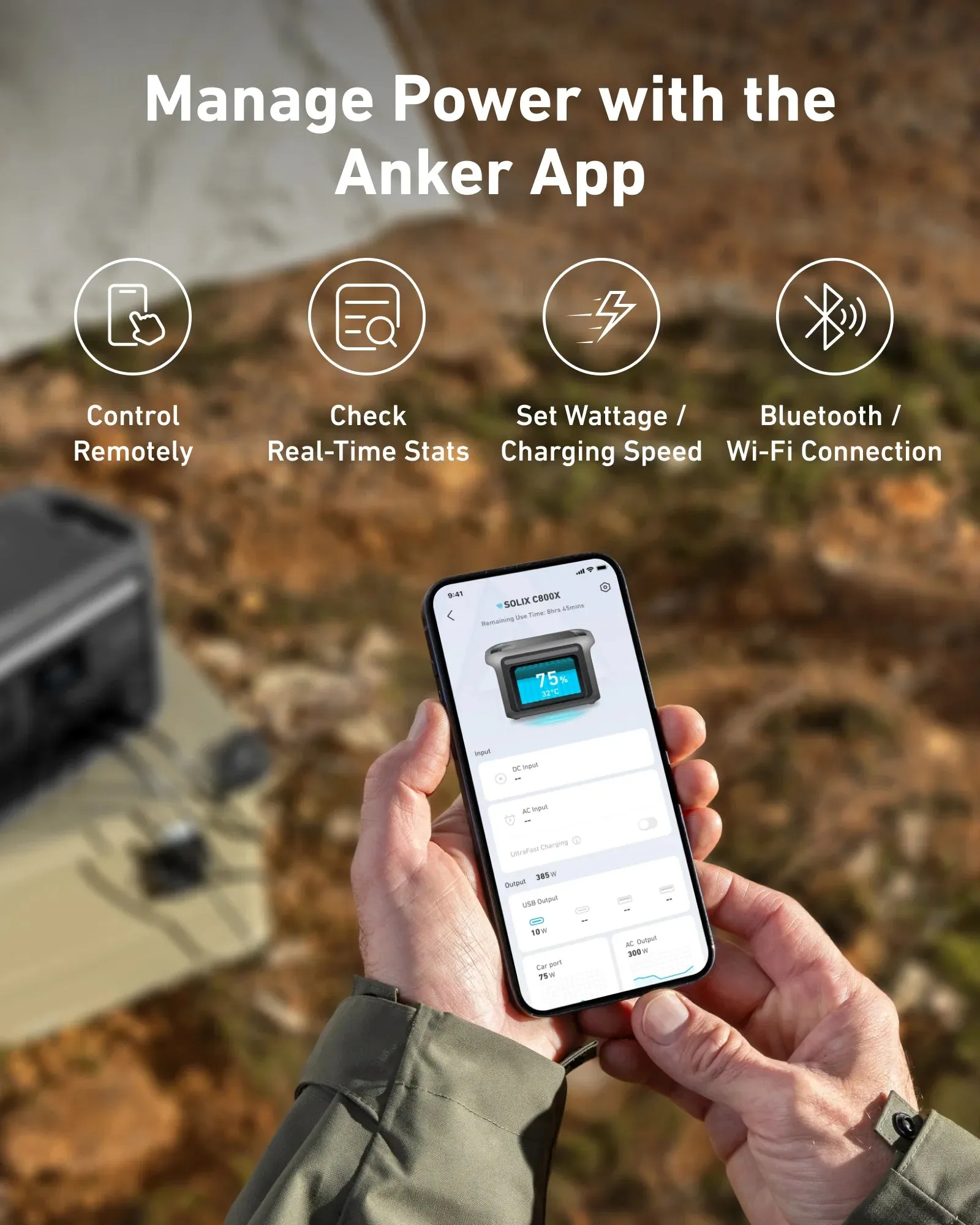 Anker SOLIX C800X Solar Generator   100W Solar Panel