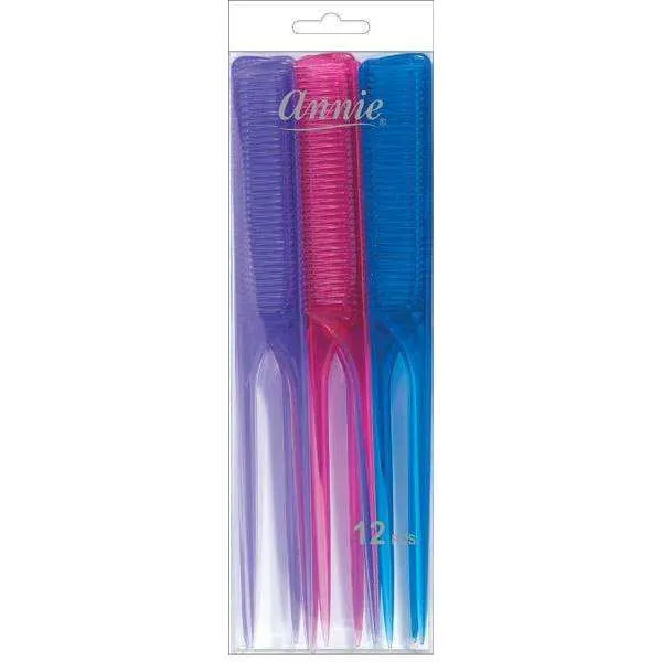 Annie Heavy Rat Tail Comb Set 12Ct Asst Color