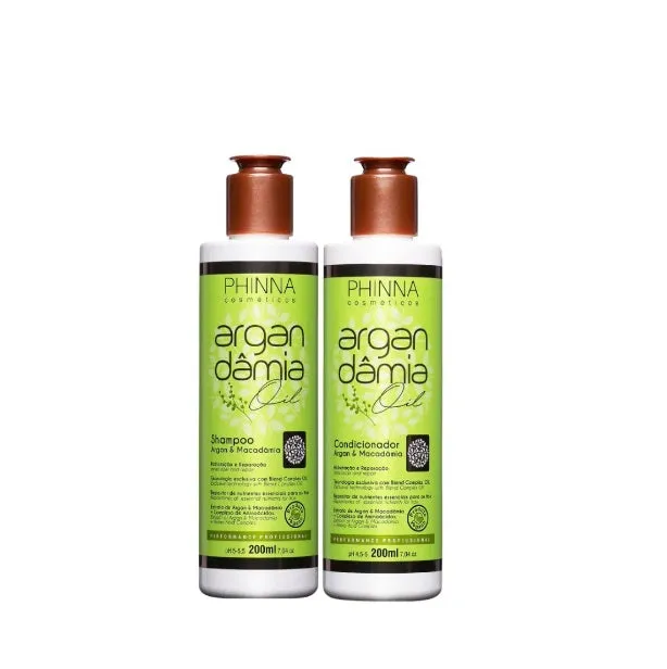 Argan Damia Oil Macadamia Reconstruction Softness Repair Hair Treatment Kit 2x200ml - Phinna