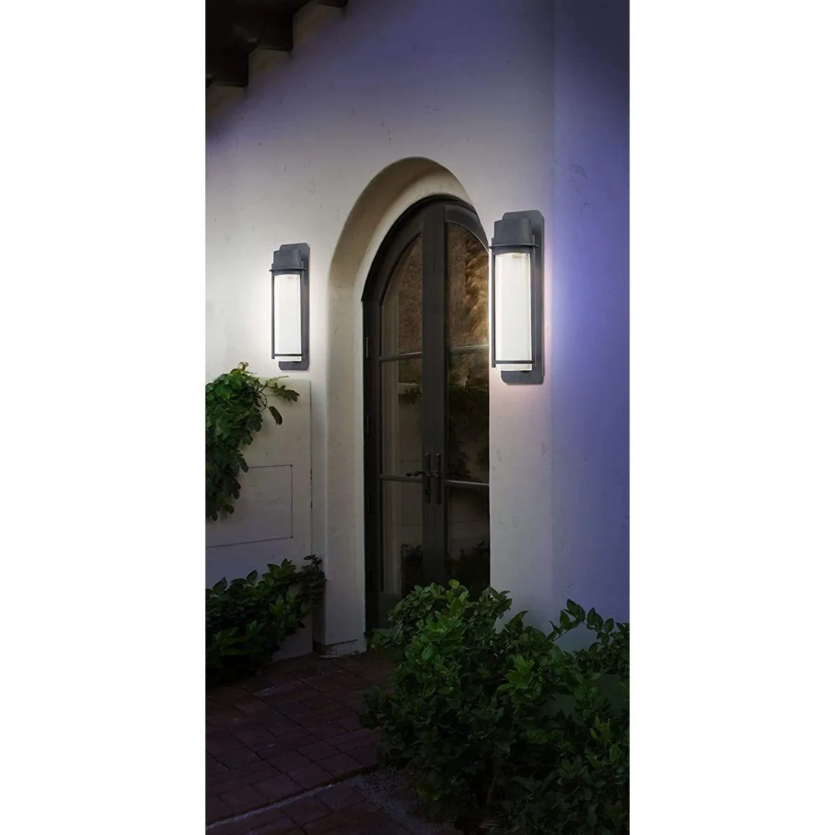 Artisan Lane 19 in. Outdoor Wall Lantern Black Finish