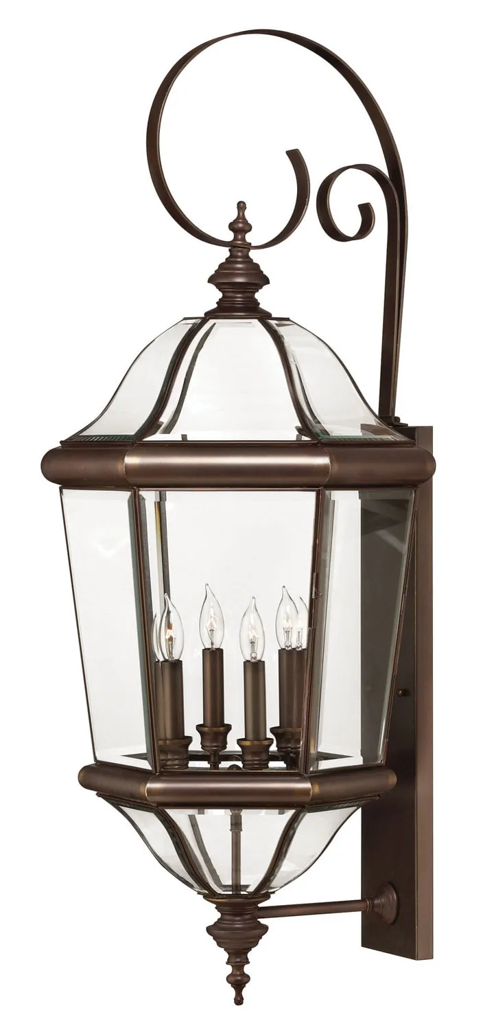 Augusta Large Wall Mount Lantern in Copper Bronze