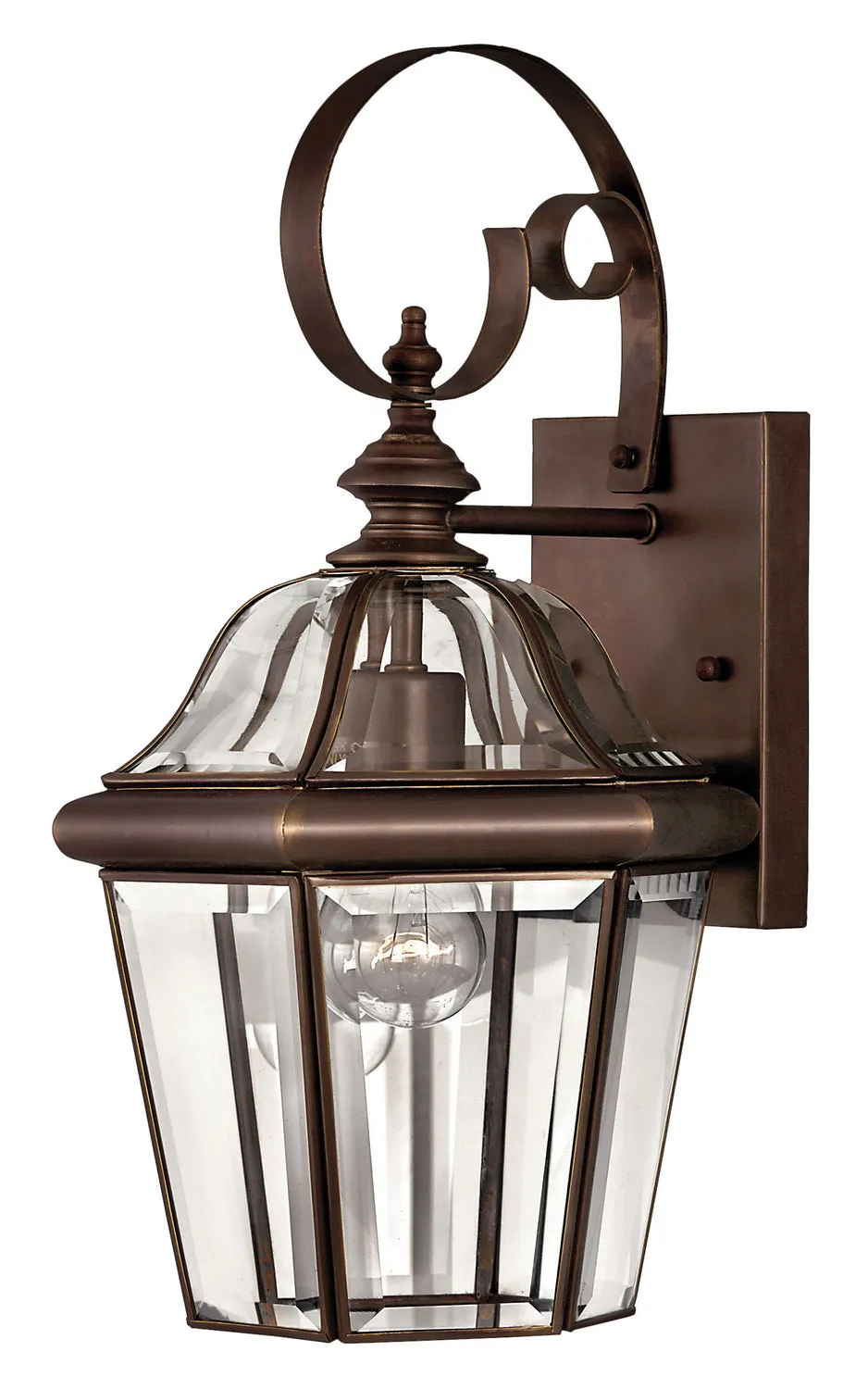 Augusta Small Wall Mount Lantern in Copper Bronze