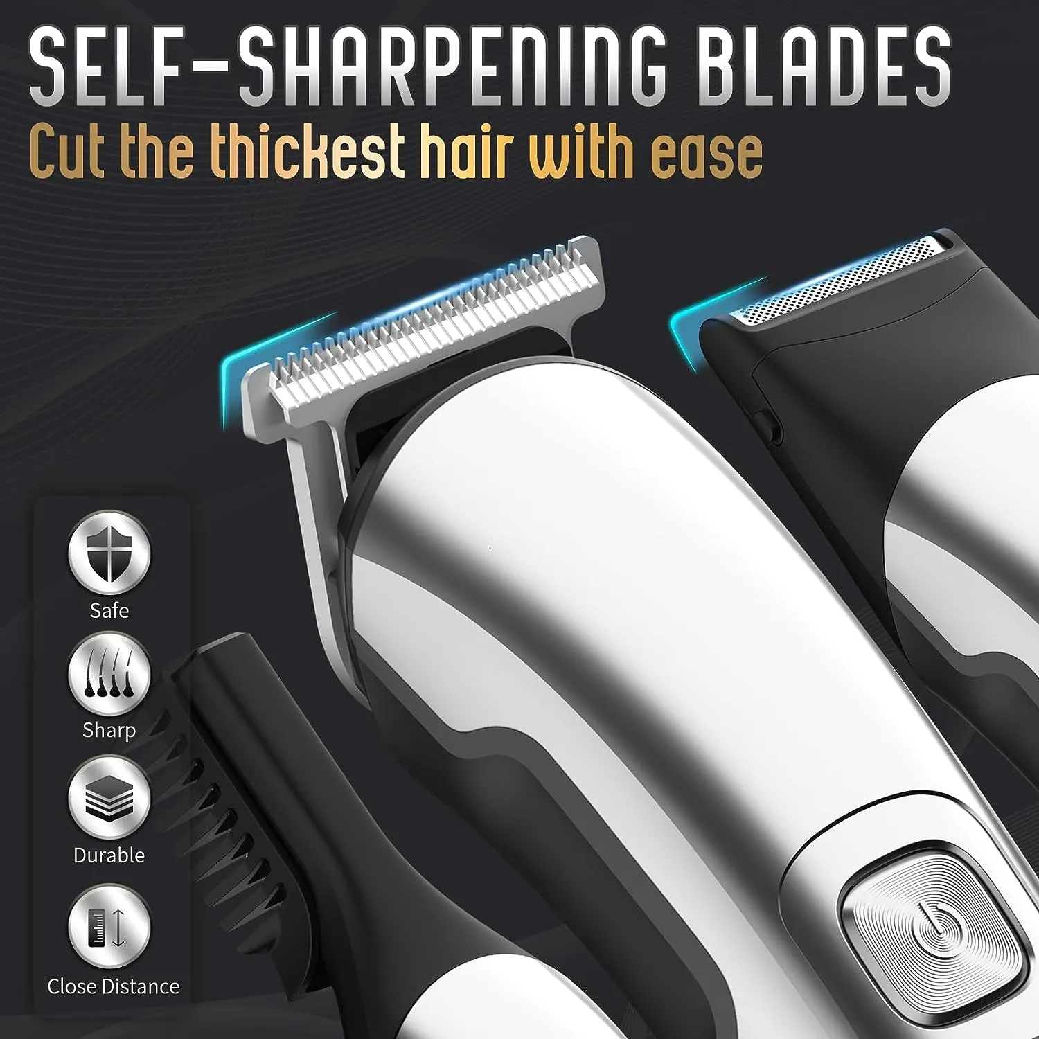 Beard Trimmer for Men, Waterproof Electric Razor for Nose, Body, Face and Mustache, Cordless Hair Clippers Shavers for Men Grooming Kit, Gifts for Men Husband Father