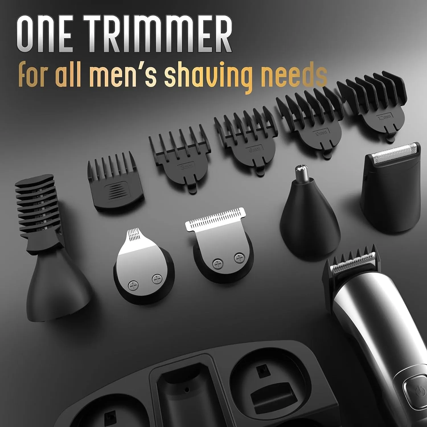 Beard Trimmer for Men, Waterproof Electric Razor for Nose, Body, Face and Mustache, Cordless Hair Clippers Shavers for Men Grooming Kit, Gifts for Men Husband Father