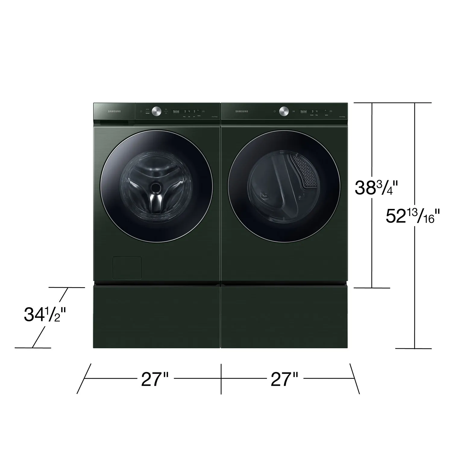 Bespoke 27" Laundry Pedestal with Storage Drawer in Forest Green - (WE502NG)