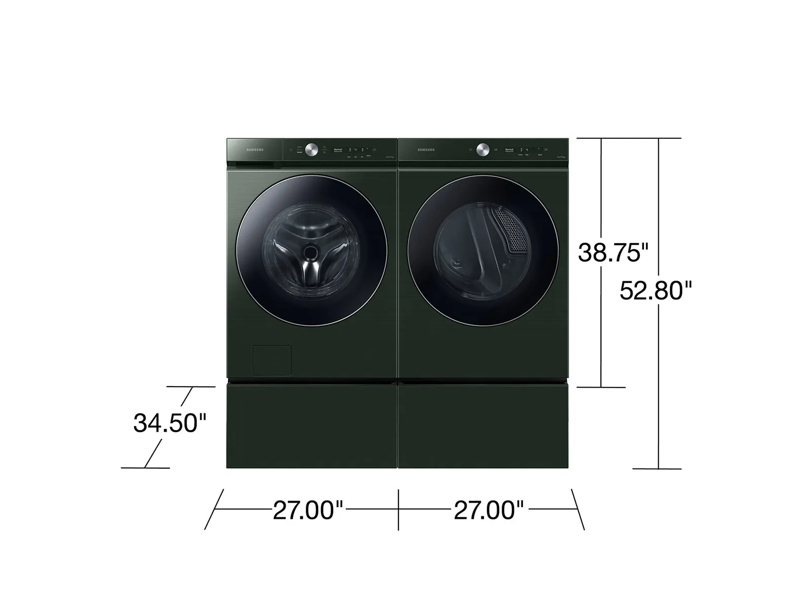 Bespoke 27" Laundry Pedestal with Storage Drawer in Forest Green - (WE502NG)