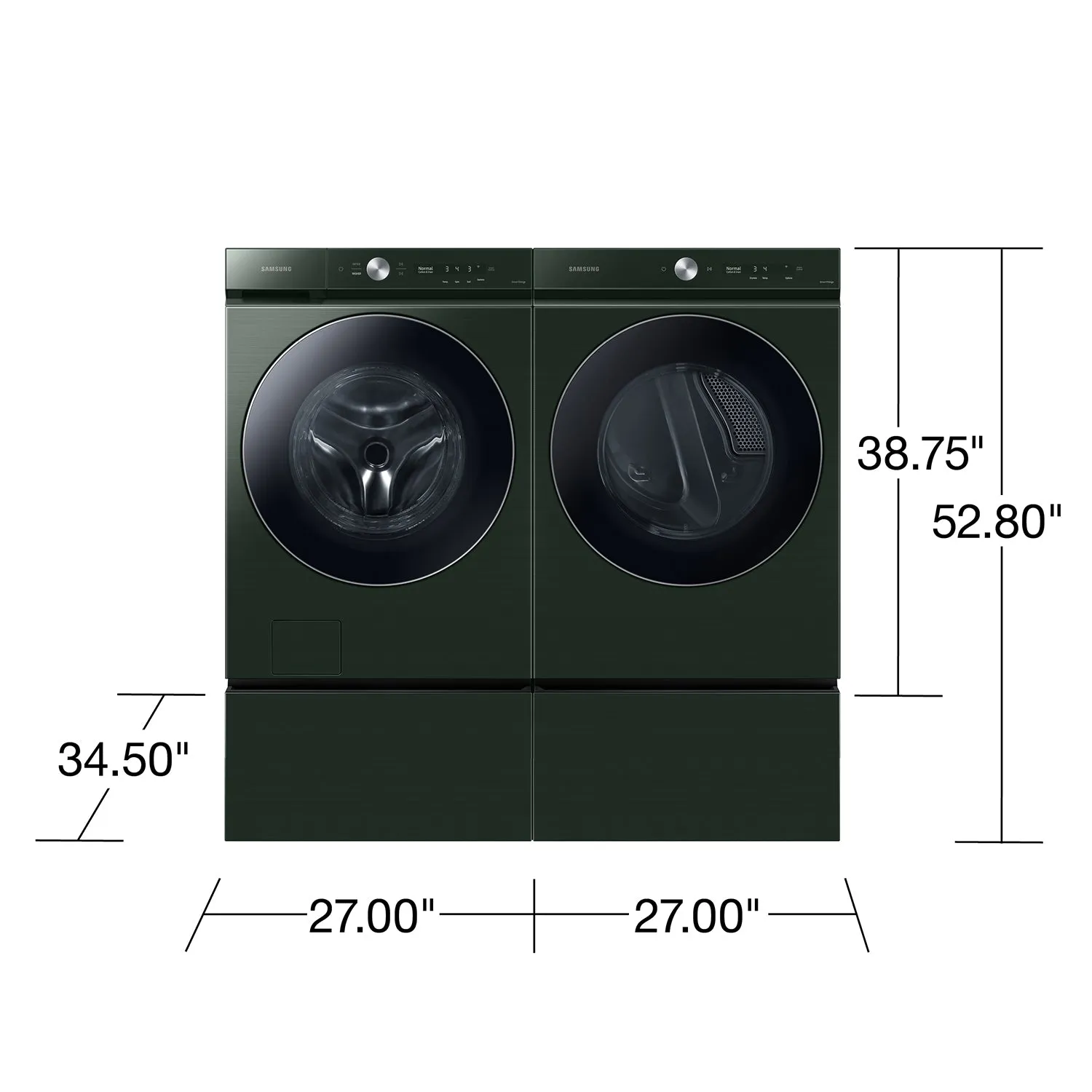 Bespoke 27" Laundry Pedestal with Storage Drawer in Forest Green - (WE502NG)