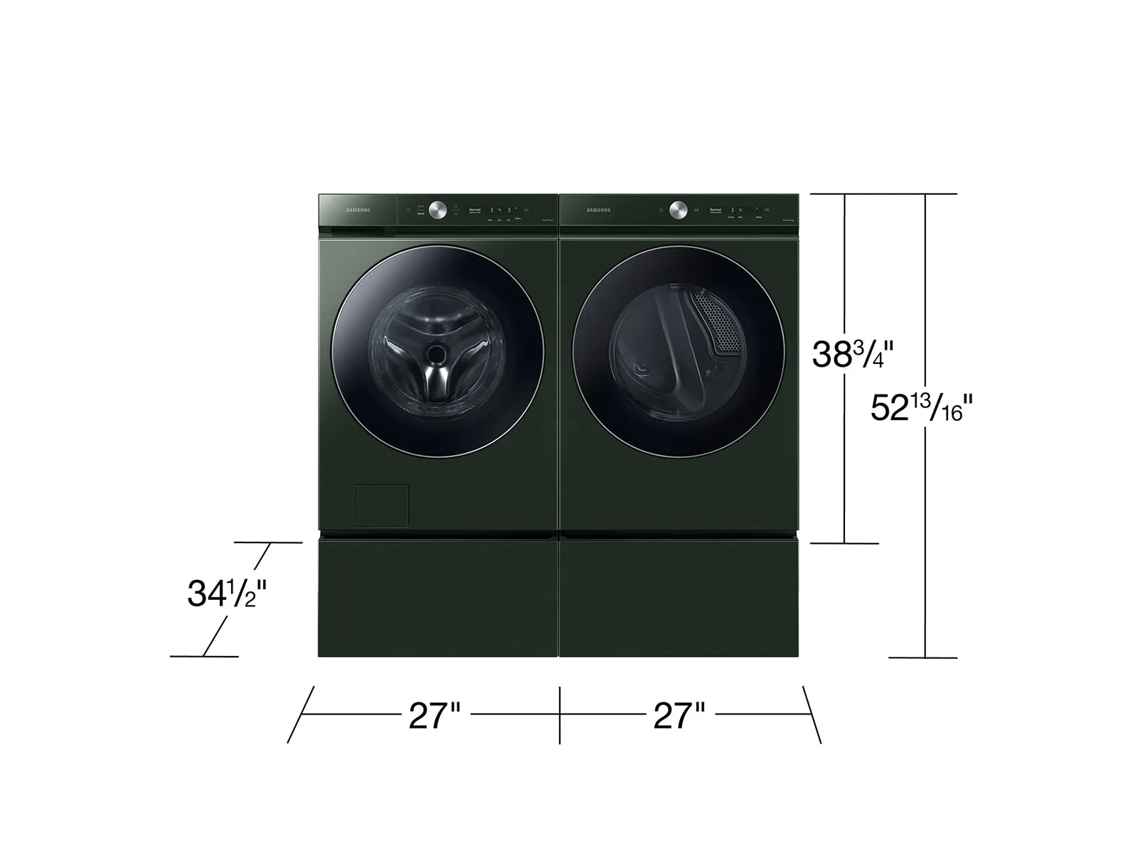 Bespoke 27" Laundry Pedestal with Storage Drawer in Forest Green - (WE502NG)