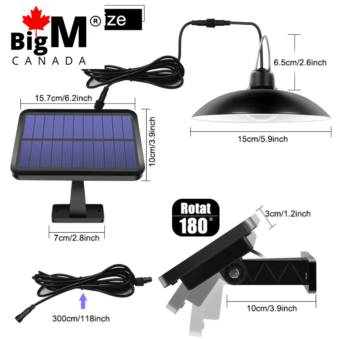 BigM 16 LED Solar Light for Indoor Gazebos Pergolas Sheds Tent Garage