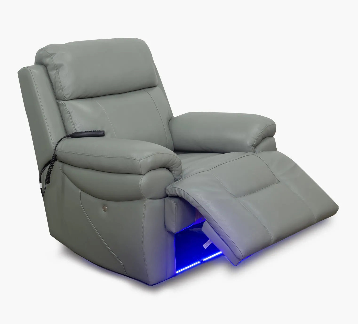 Bishop Jade Leather Zero Gravity Triple Power Recliner