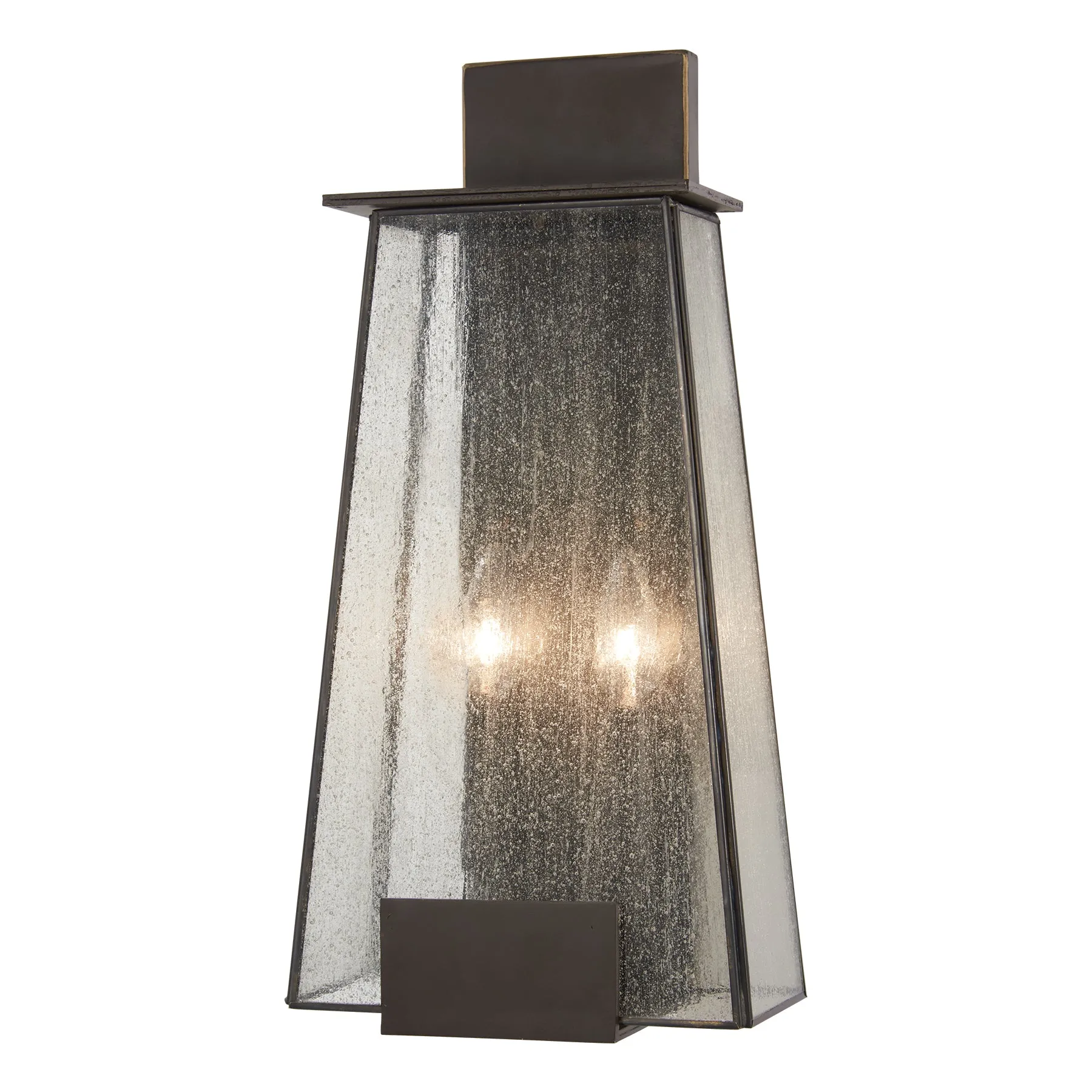 Bistro Dawn 2-Light Outdoor Wall Mount in Dakota Bronze & Clear Seeded Glass