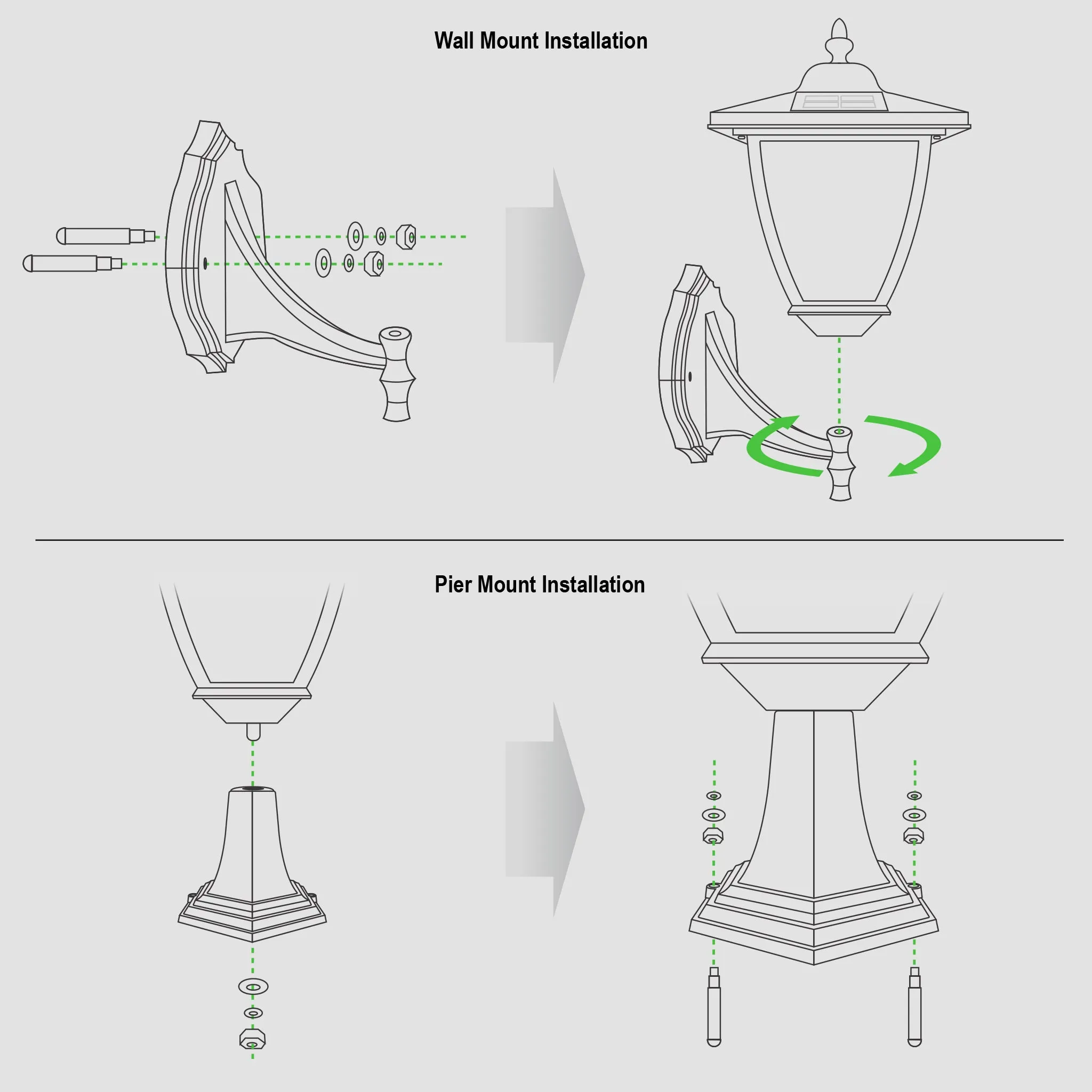 Black Aluminum Elegante Solar Lamp