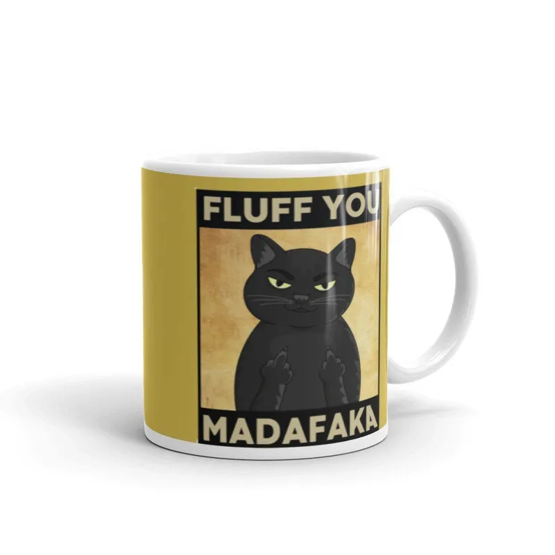 black cat coffee mug ,fluff you ,Madafakas Mug -black Cat coffee Mug  ,Grump Mug Cup For Him ,cat lover gifts